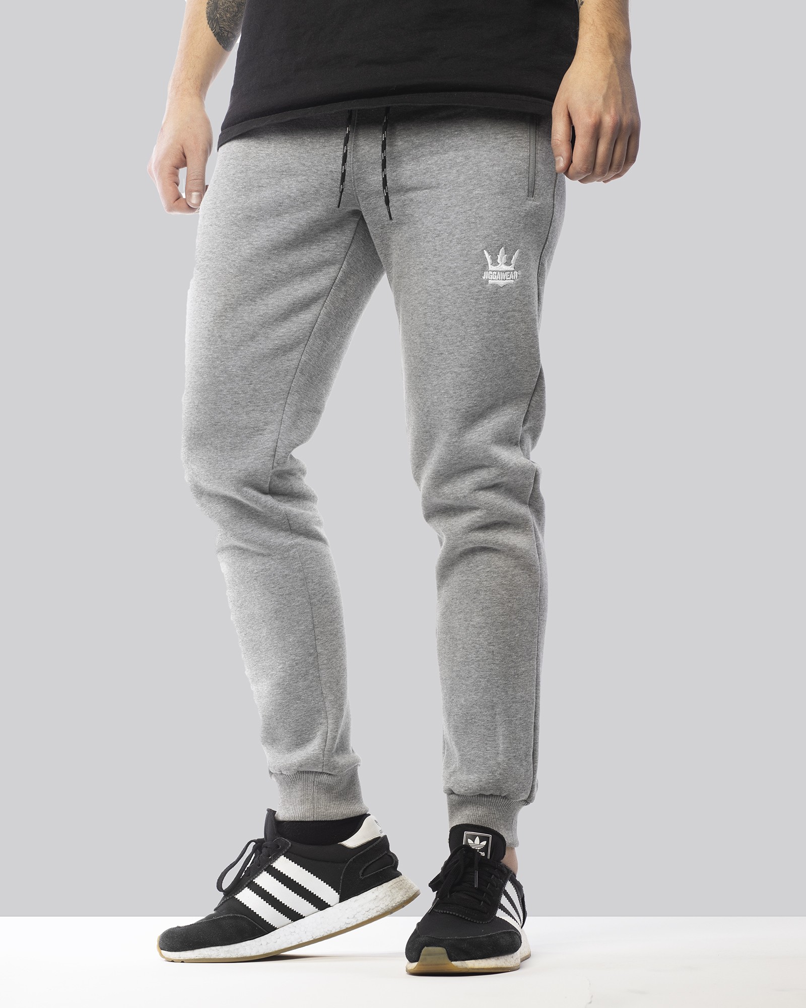 SPODNIE DRESOWE JIGGAWEAR  CROWN Z ZAMKAMI SZARE