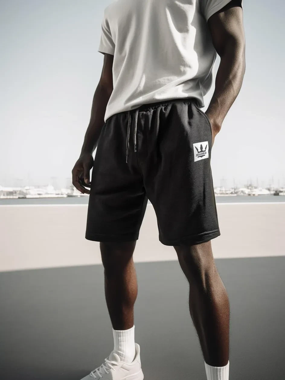 Krótkie Spodenki Dresowe Męskie Czarne JiggaWear Box Logo