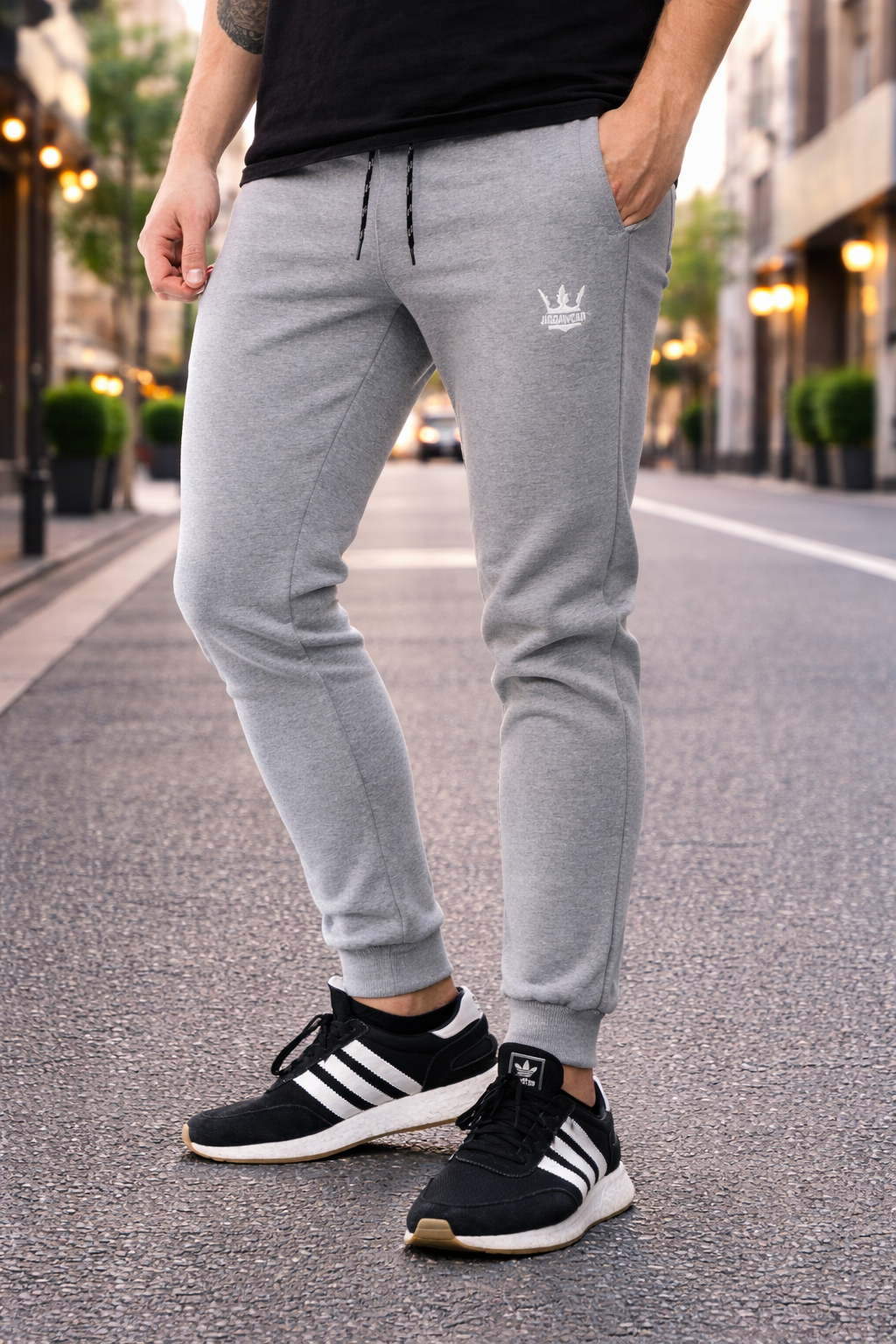 SPODNIE DRESOWE JIGGAWEAR  CROWN Z ZAMKAMI SZARE